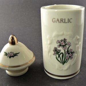 Lenox 1992 Porcelain Spice Garden GARLIC Container Jar with Lid (w1-6)
